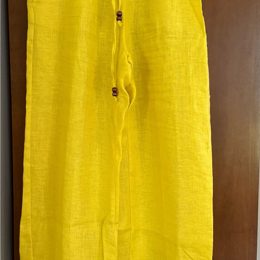 Zara Sunny Yellow Linen Trousers